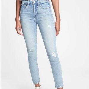 High Rise Distressed True Skinny Jeans